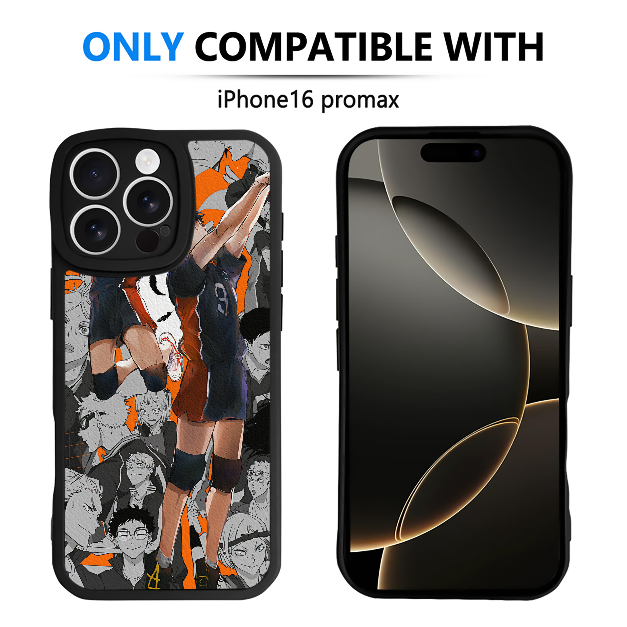 （画像用） ハイキュー!! Haikyu!! 【iPhone 16シリーズ対応】シリコンスマホケース（レザー調） 材質：シリコン